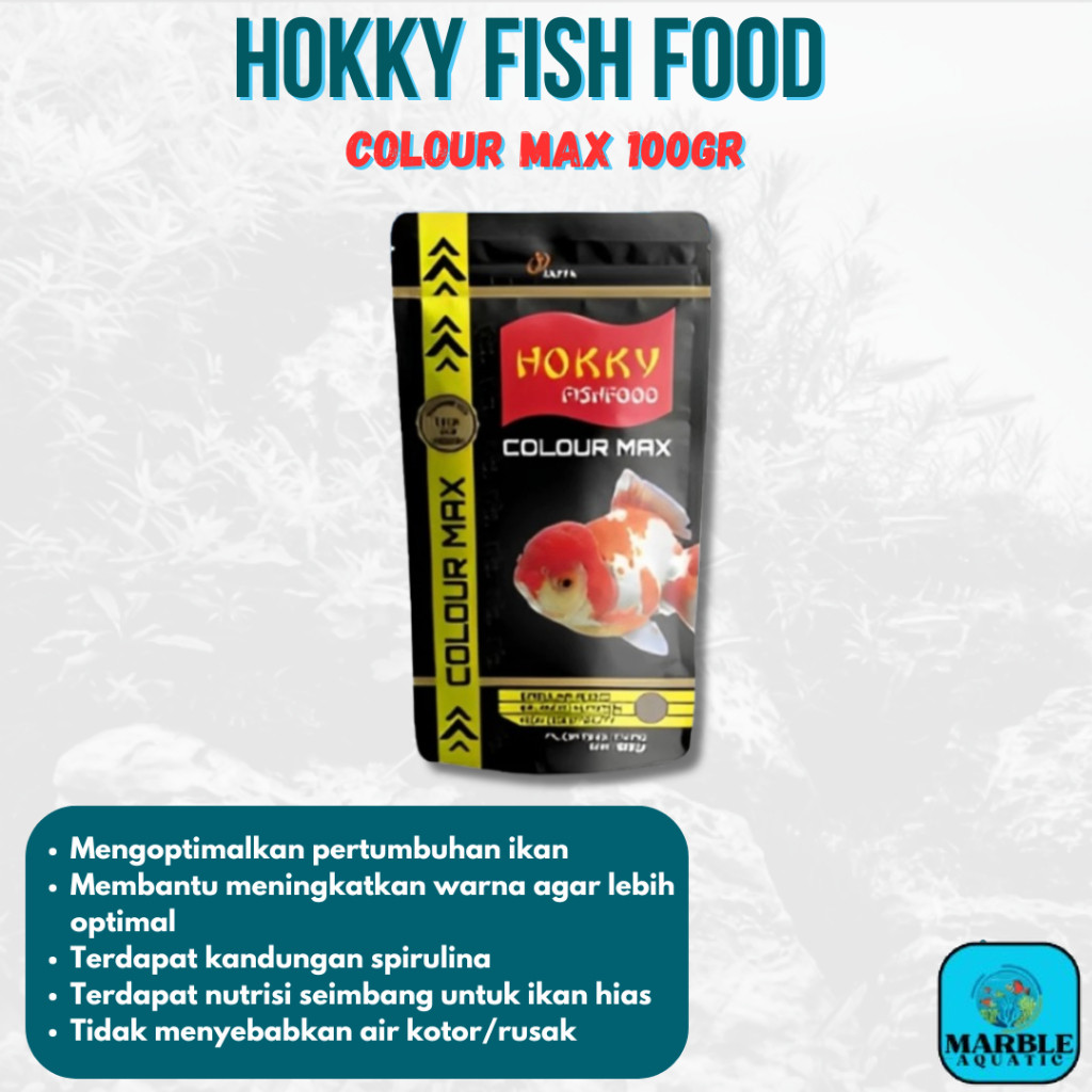 HOKKY Colour Max Pelet Pakan Ikan Koki Koki Goldfish - 100 gram