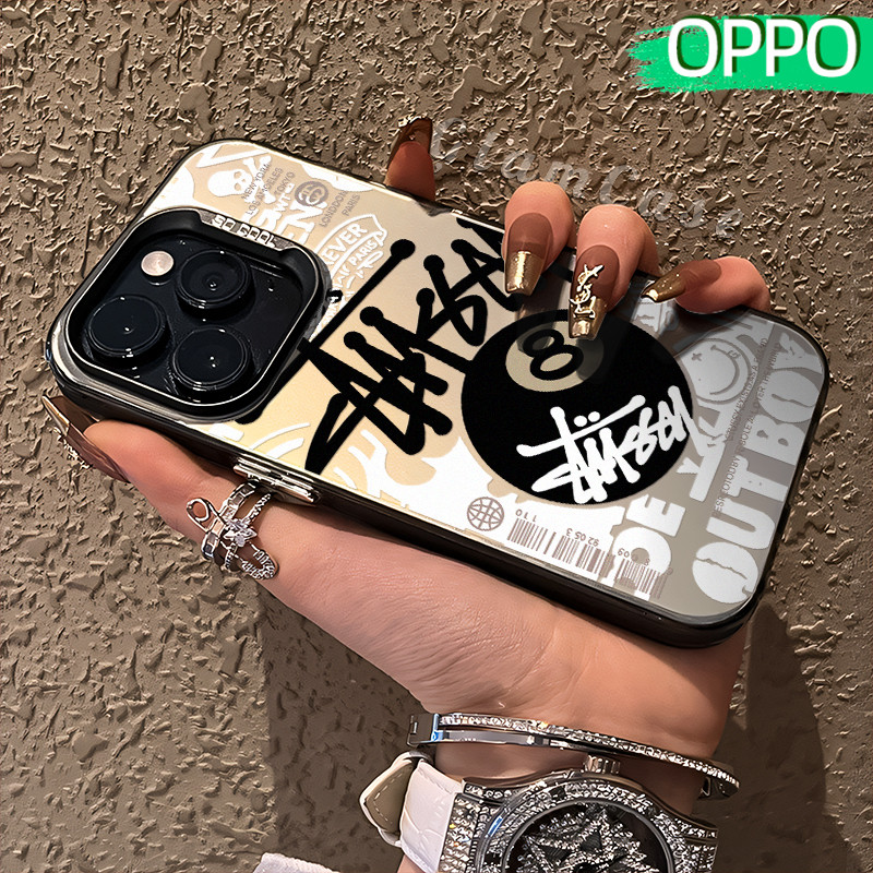 Kekinian Billiards Glossy Hologram PC Case OPPO A18 A57 A16 A15 A17 A60 A3x A3s A5s A54 A53 A12 A31 