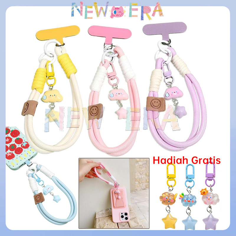【Hadiah Gratis】 Satu Keluarga Tali Gantungan Hp Pendek Bintang Awan Lucu  Phone Straps Gantungan Hp 