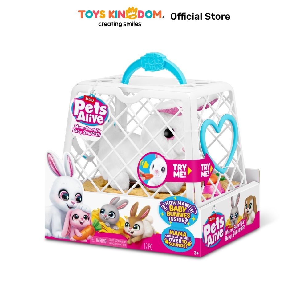 Toys Kingdom Zuru Set Boneka Pets Alive Mama Bunny & Baby - Putih toys kids toy boneka plush karakte