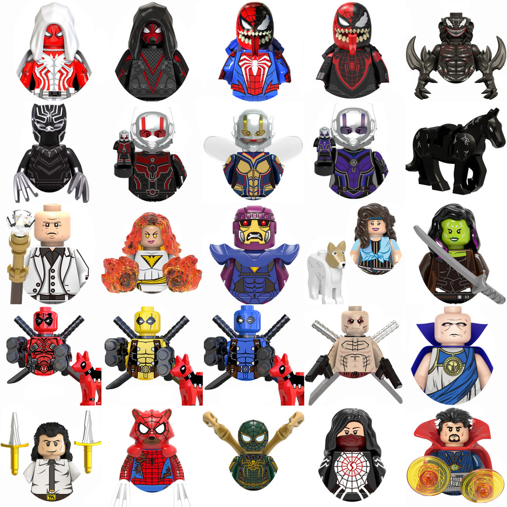1004 Marvel Wolverine Venom Horse Black Panther Loki Bricks Brick toy Mini doll children's birthday 