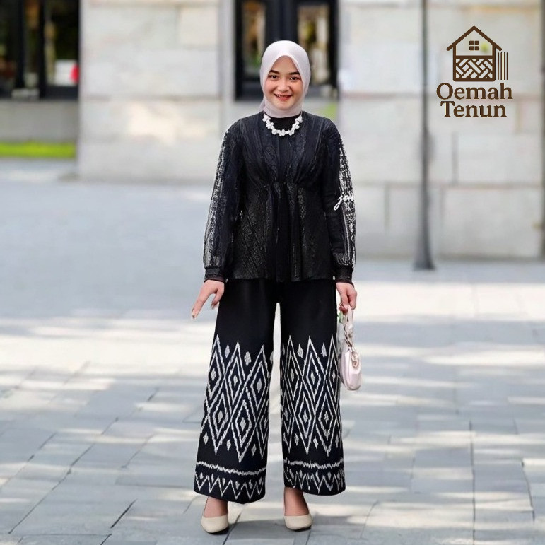 Celana Panjang Kulot Tenun Etnik Pria dan Wanita Bawahan Tenun Batik Modern Kekinian