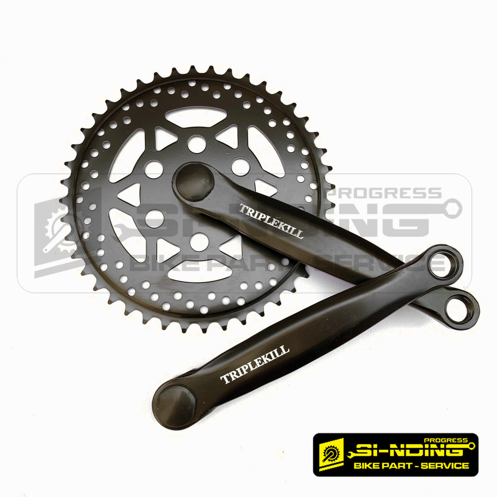 Crank Triplekill Single Speed 44 BB Kotak Gear Gir Tengah Depan Sepeda Communter MTB Federal Besi Wa