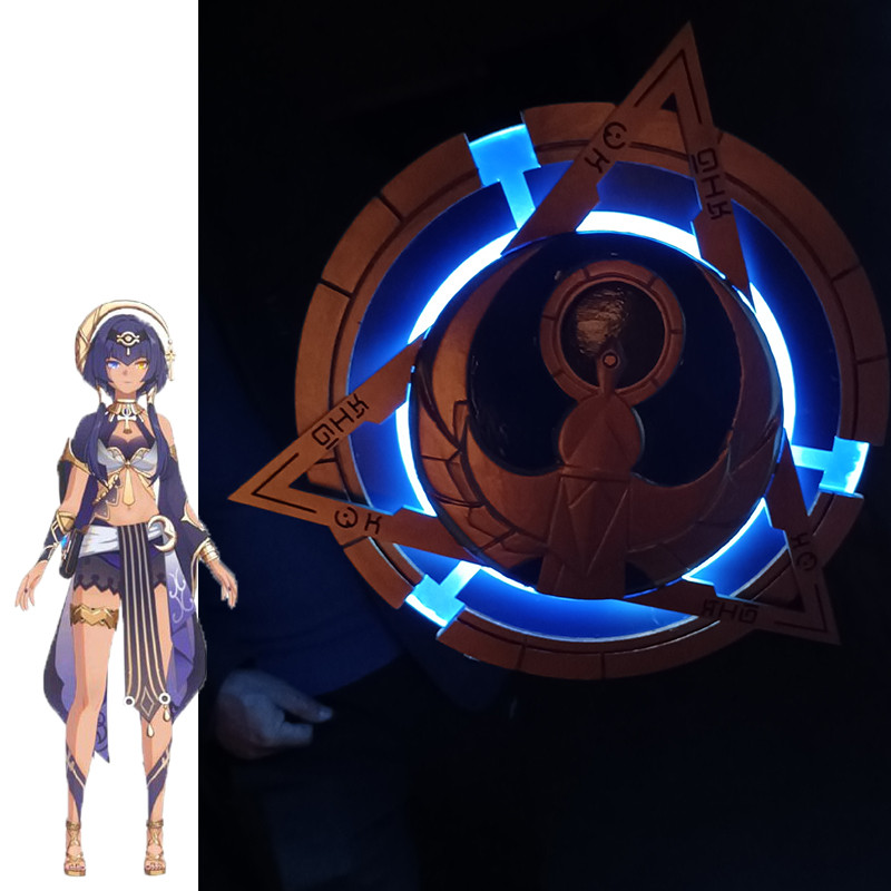 50CM Game Genshin Impact Roles Candace Cosplay Handmade Luminous Weapons Anime PVC Glowing Shield Ha