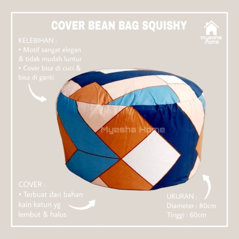 Cover Sofa Bean Bag Squishy / Sarung Sofa Bean Bag Bulat CBS38