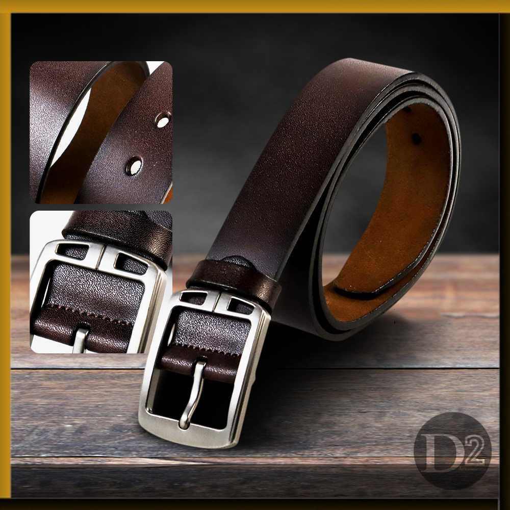 Hiro Gesper Tali Ikat Pinggang Pria Bahan Kulit Desain Vintage 1.25M - H10