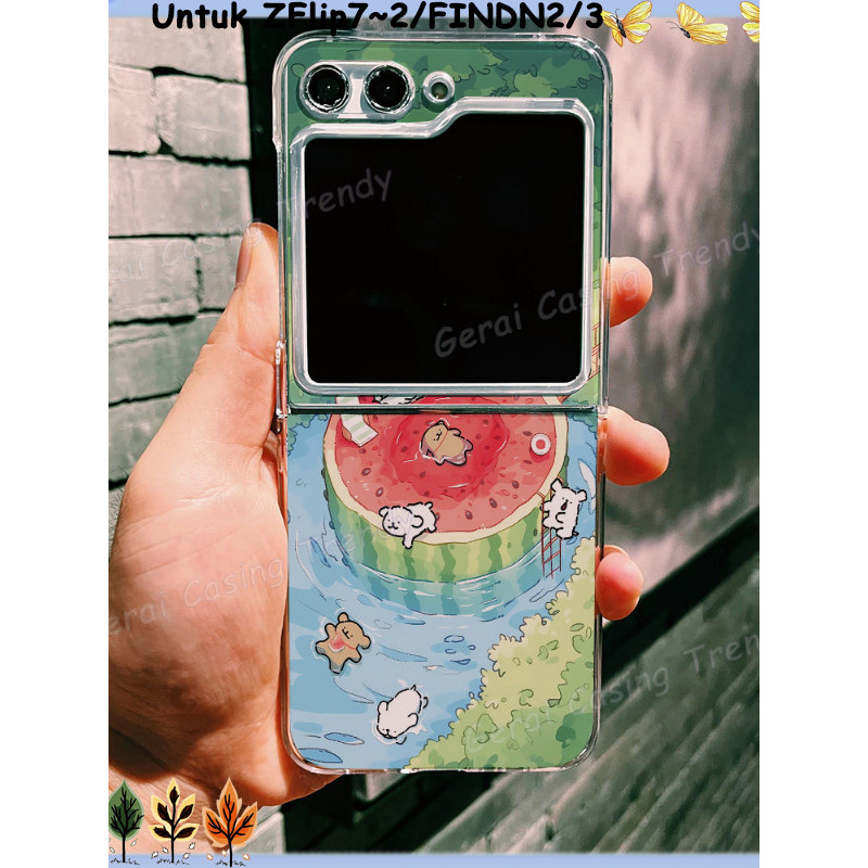 Case Samsung Z Flip & Oppo N Flip Pink Aesthetic Elegan | Case Samsung Z Flip 7 6 5 4 3 2 | Z Flip 7