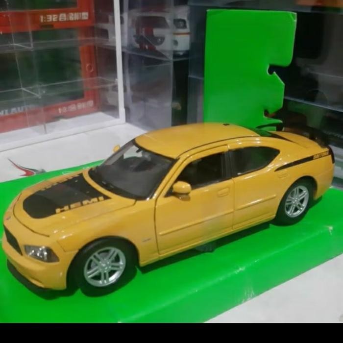 Diecast Welly Skala 1:24 Dodge Charger Daytona R/T Kuning Baru Bukan Bekas Komplit ANS99