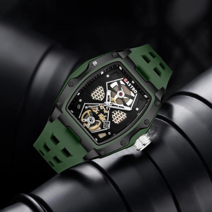 Gastro Jam Tangan Pria Sport D30 RM 4 Rubber Water Resistant 3 ATM Watches Waterproof - Hijau Army P