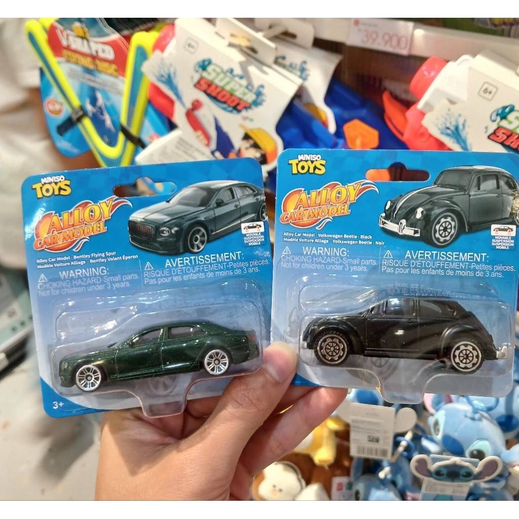 MINISO 3in. Alloy Car Model (Genuine License - Bentley Flying Spur, Volkswagen Beetle - Black ) TOY 