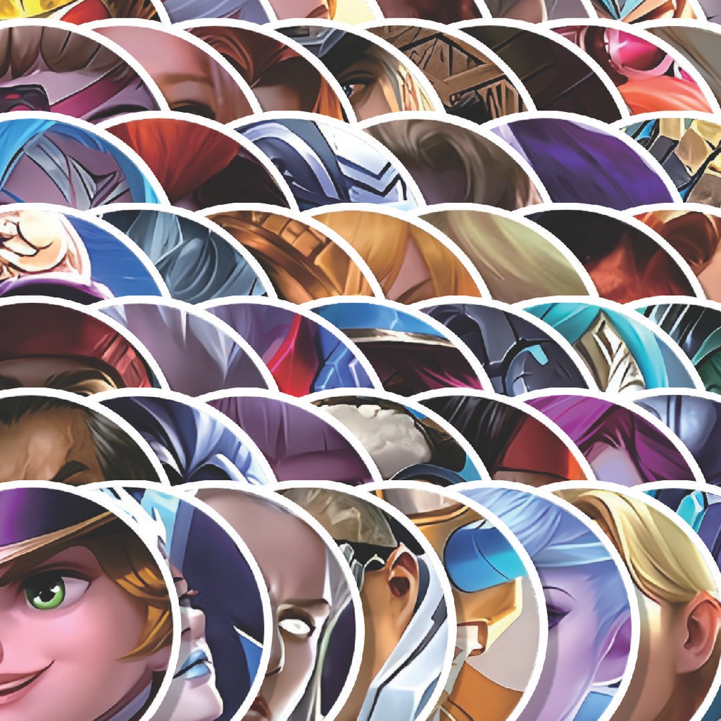 Stiker Cutting Pack Stiker Mobile Legend Head Icon V1 Isi 100Pcs Series Aesthetic Lucu Keren Untuk K