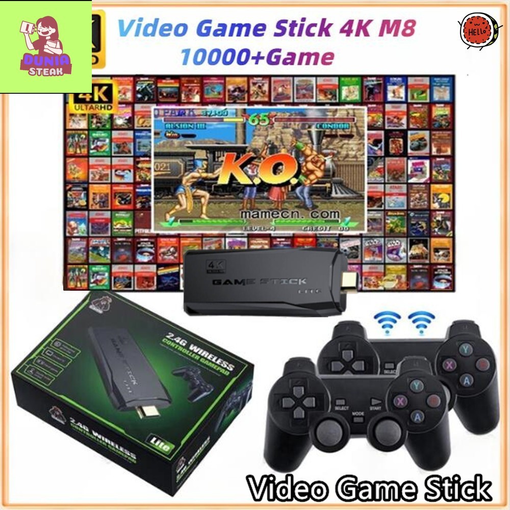 ds ps 2 full game + stick 2 Video Game Console 2.4G Double Wireless Controller Game Stick 4K 10000 g