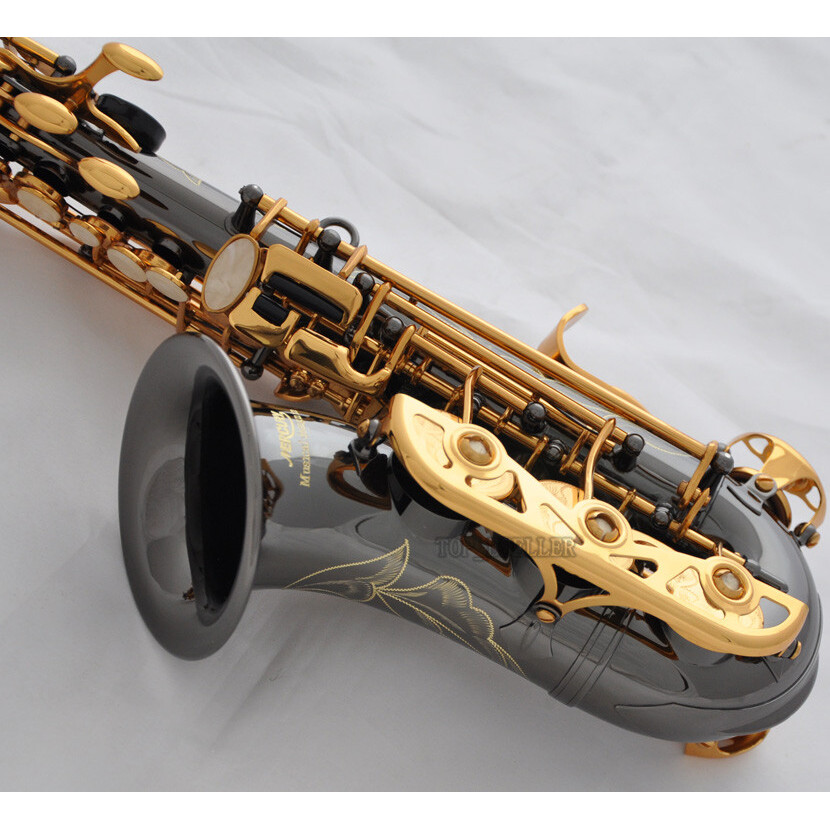 Curved Soprano Saxophone Black Nickel Gold Sax With Case