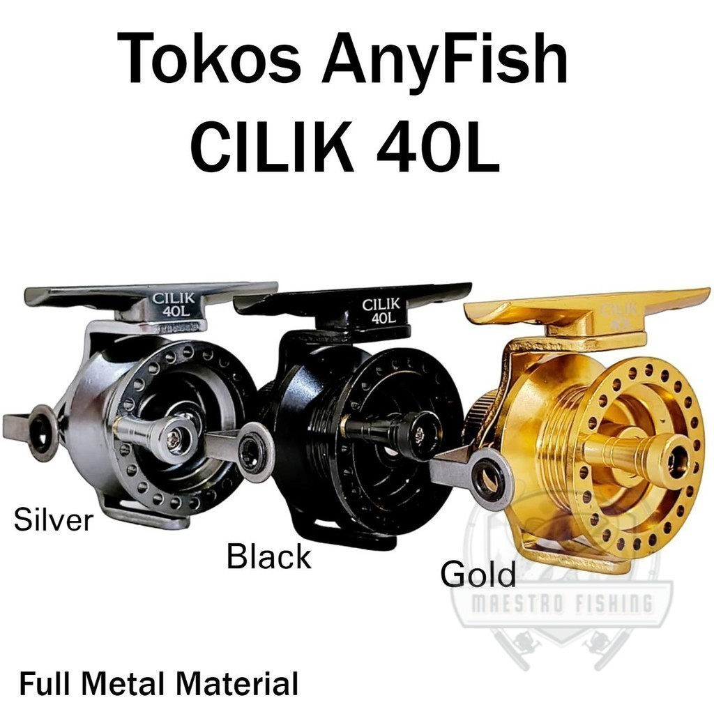 Tokos Anyfish Cilik 40L Reel Tokoz Handle Kiri Untuk Joran Tegek Mini Bahan Full Metal Anti Karat