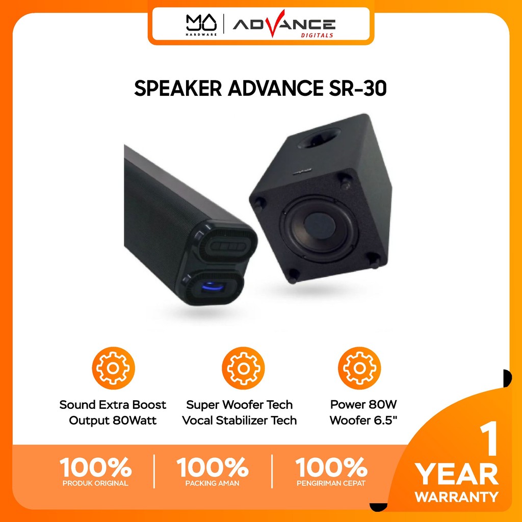 ADVANCE Speaker Soundbar Advance SR30B / SR-30B - Garansi Resmi