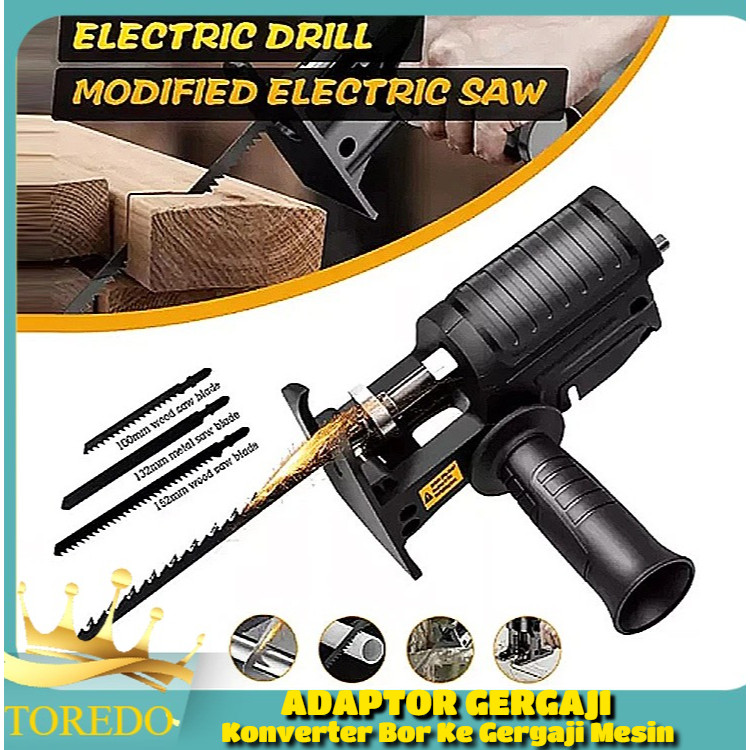 Gergaji Mesin Bor Tangan Adapter Reciprocating Jigsaw / Mesin Bor Konektor Gergaji Kayu