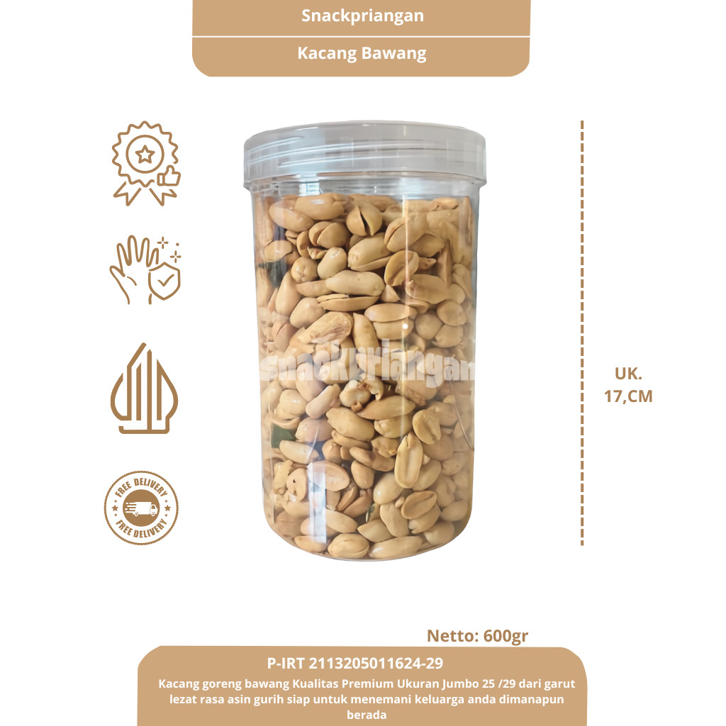 Kacang Bawang Goreng Jumbo Asin Gurih kacang bawang goreng gurih renyah asin