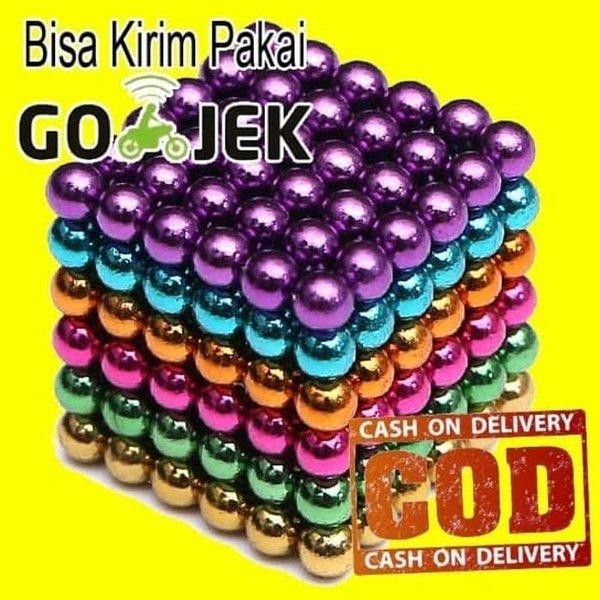 Mainan Edukasi Edukatif Magnetik Bulat Magnet Bola Kecil Warna Warni