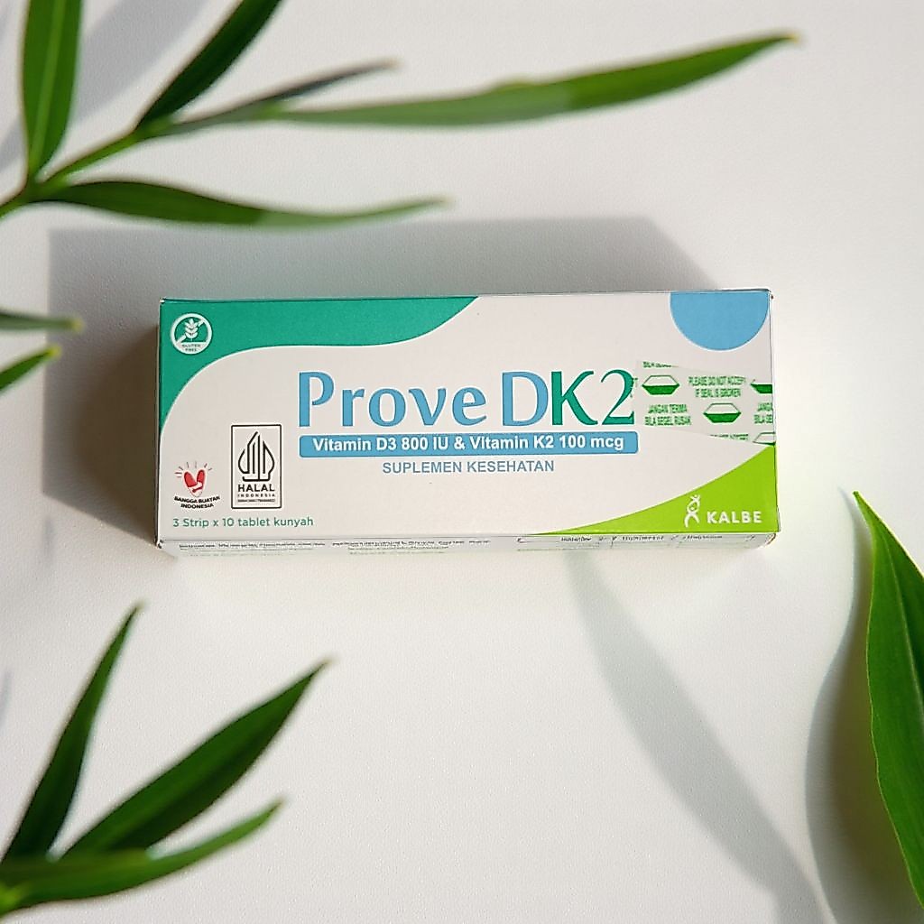 Vitamin D dan K  D3 800IU K2 100mcg  - Prove DK2 - Vit D3 K2 - Kalbe Farma BPOM Halal MUI - Kesehata