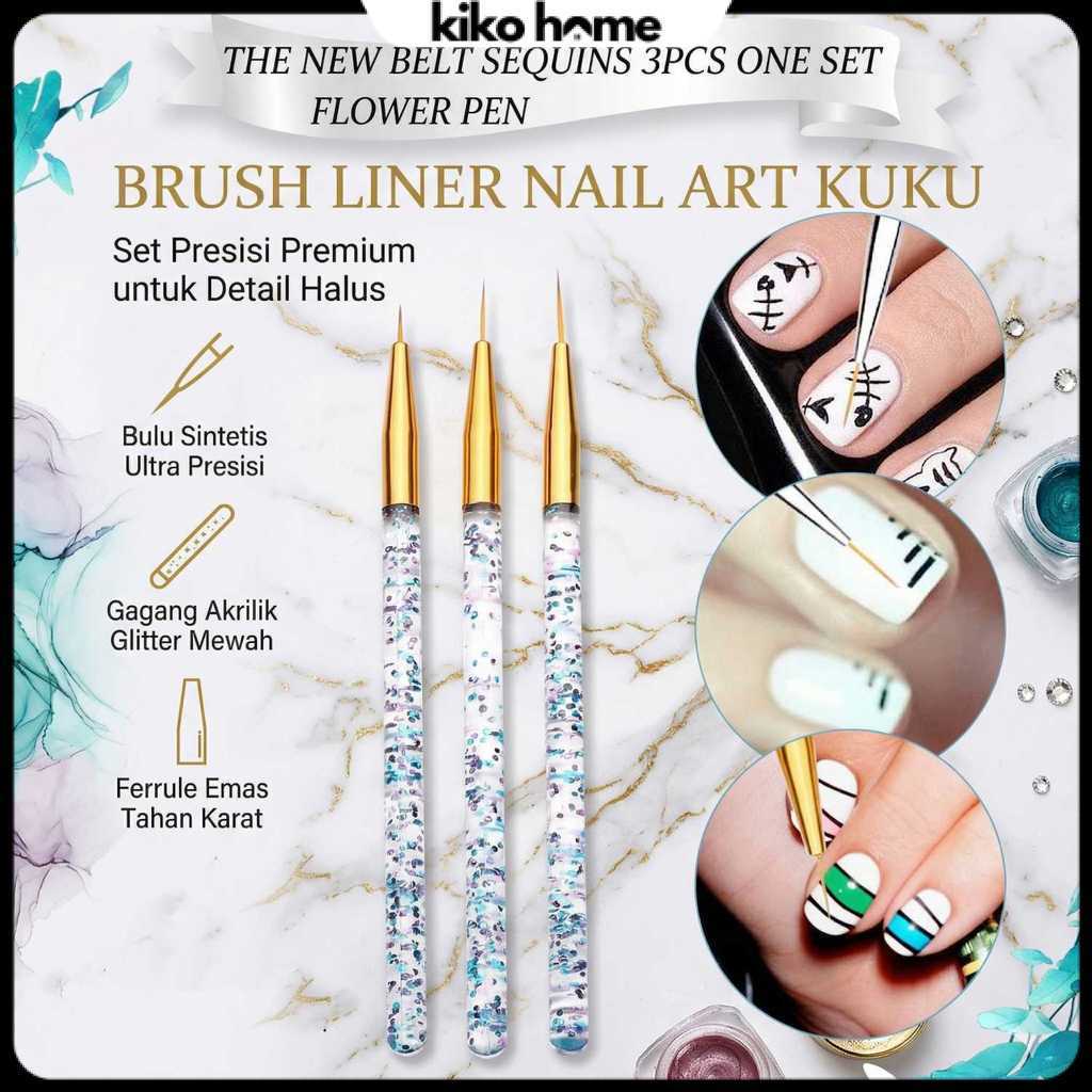 Brush Kutek Kuku Ultra thin Liner Nail Art 3 PCS - HD042