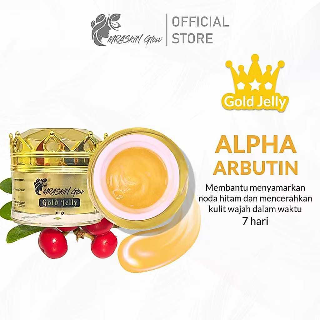 MRASKIN GLOW Queen Gold Jelly Glowing & Whitening Booster Bpom / Gold Jelly Cream Pemutih Wajah Glow