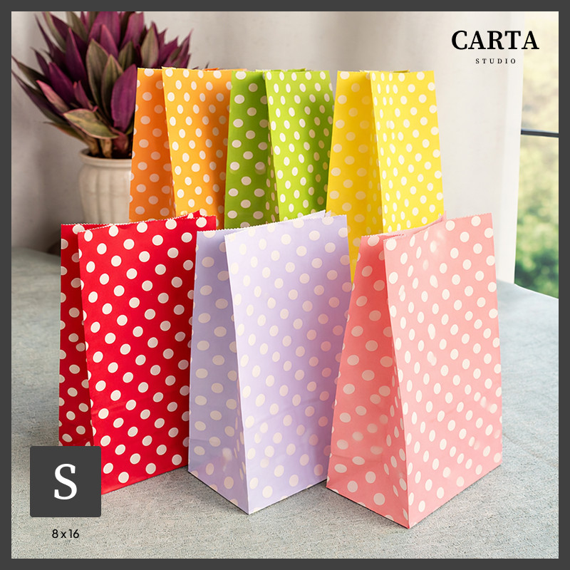Korean Paper Bag Roti / Bakery / Snack New Motif Polkadot Bungkus Roti /  Dessert - GG0644