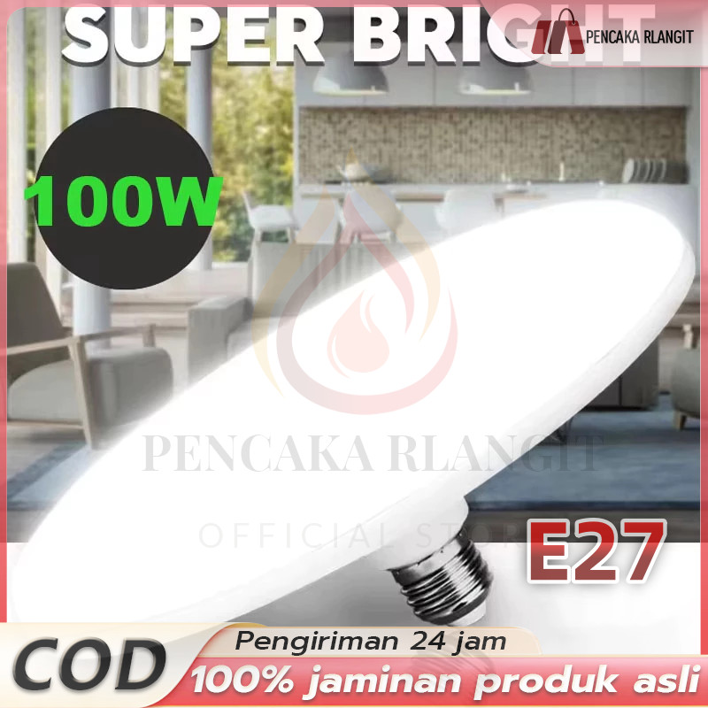 220V E27 Lampu LED Super Terang 20W 30W 40W 60W 100W UFO Lampu LED Lampu Meja Penerangan Putih Hanga