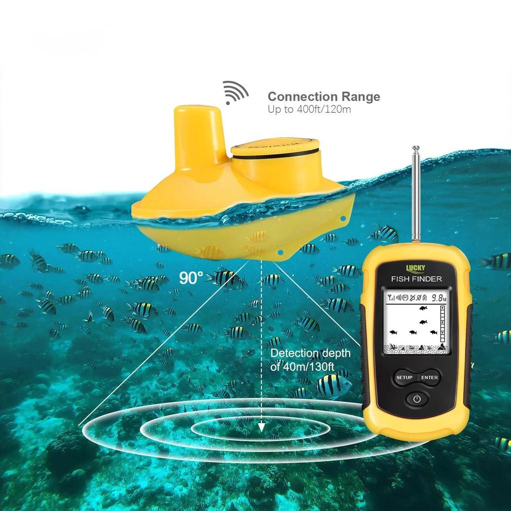 Wireless Fish Finder Sonar Detection Fish Finder Fishing Equipment Portable Fish Finder 100 Meters W