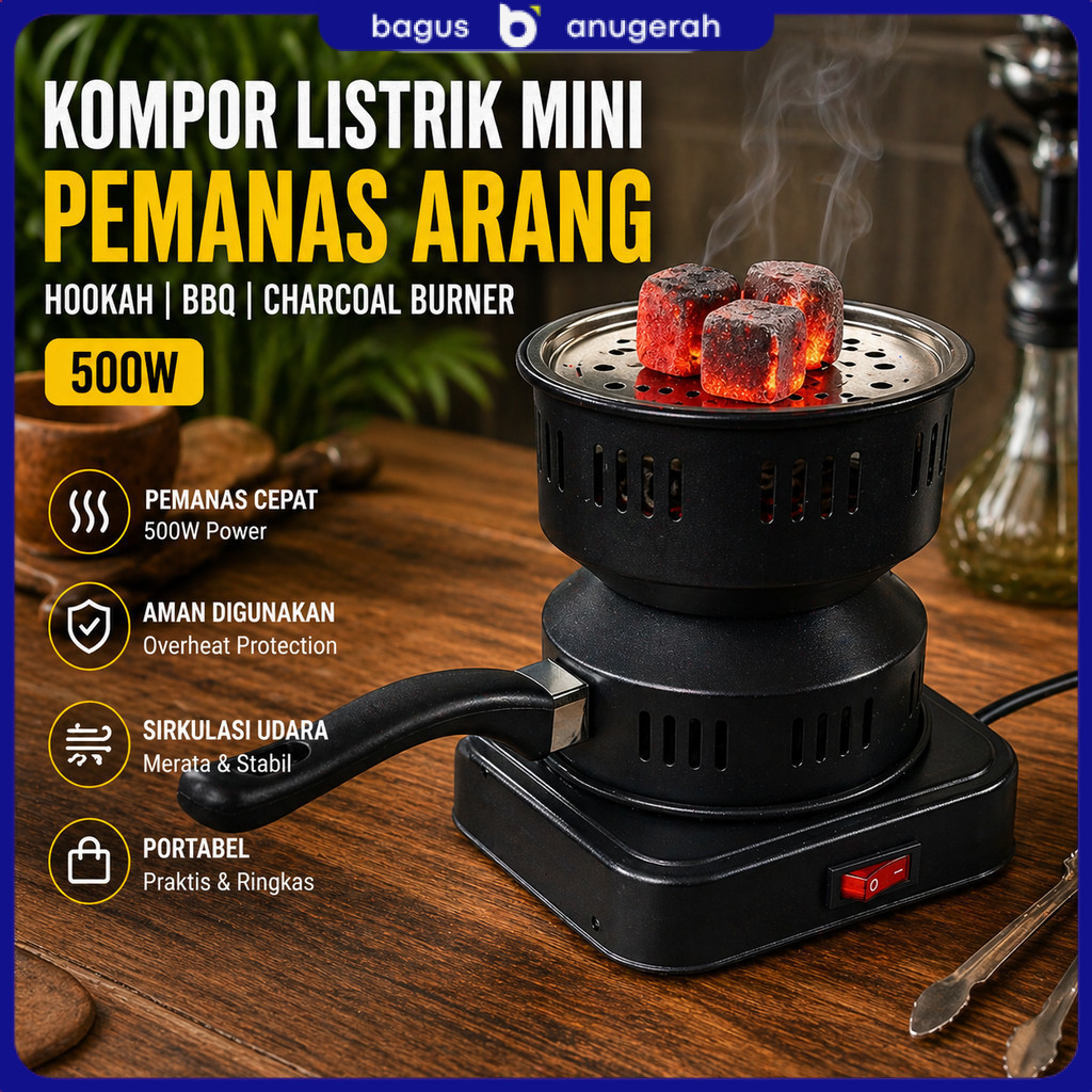 Kompor Listrik Mini Pemanas Arang Hookah BBQ Charcoal Burner 500W - ZD-A016