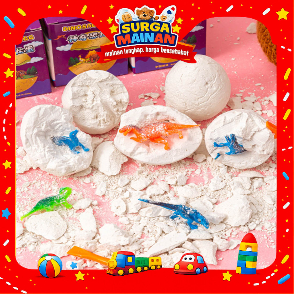 [SURGAMAINAN] [SMN297] Mainan Gali Telur Fosil Dinosaurus Dig Dinosaur Fossil Egg UMUR USIA 3 4 5 6 