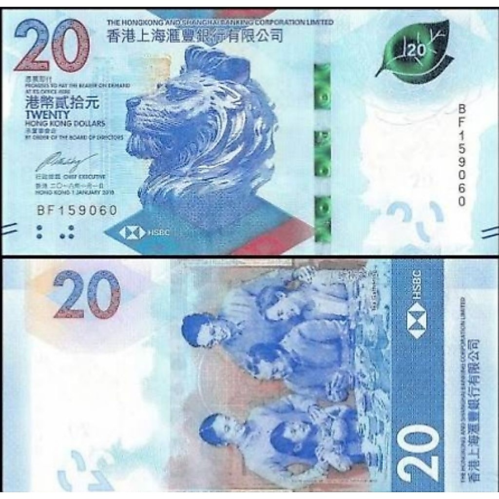 Uang Kuno Hongkong 20dollars AUNC untuk Numismatik dan Koleksi