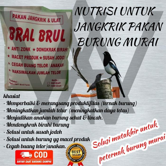 Promo Best BRAL BRUL - PAKAN JANGKRIK BRAL BRUL - PAKAN JANGKRIK UNTUK INDUKAN MURAI BERAT 1 KG - -