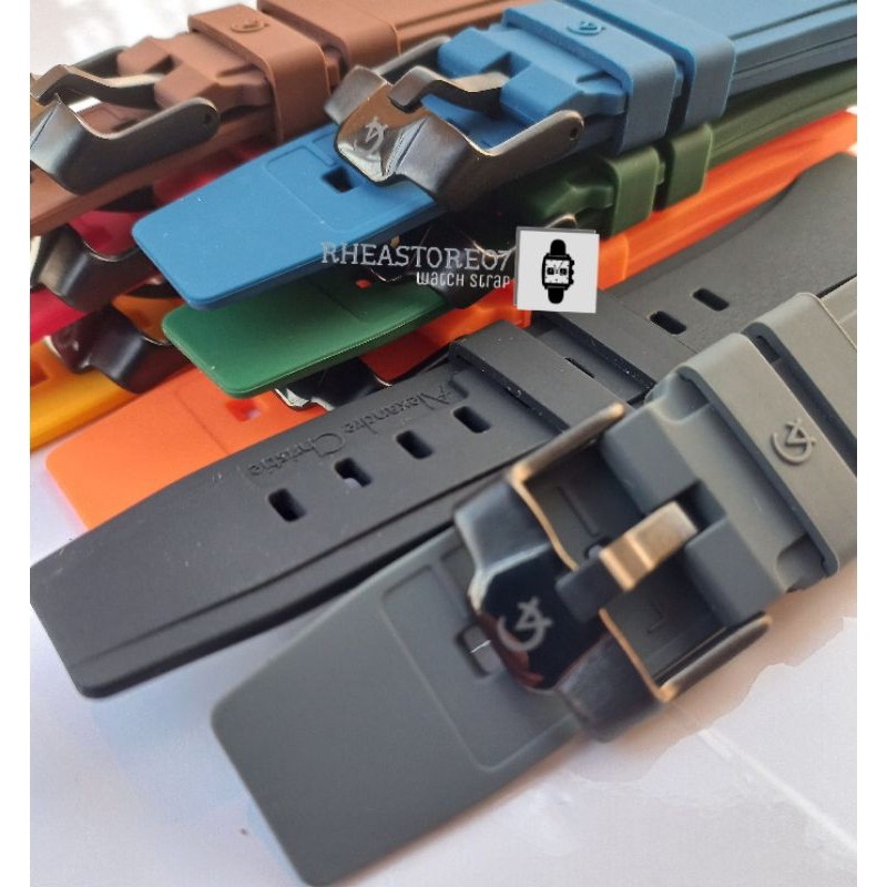 Tali Jam Tangan Alexandre Christie Rubber 24 MM Strap Rubber Silicone Alexandre Christie