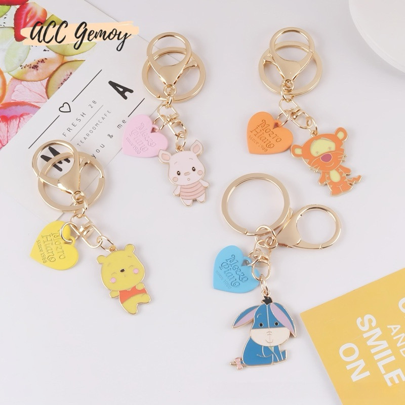 Gantungan Kunci Winnie the Pooh Piglet Tigger Eeyore Aesthetic Gantungan Tas Souvenir Aksesoris