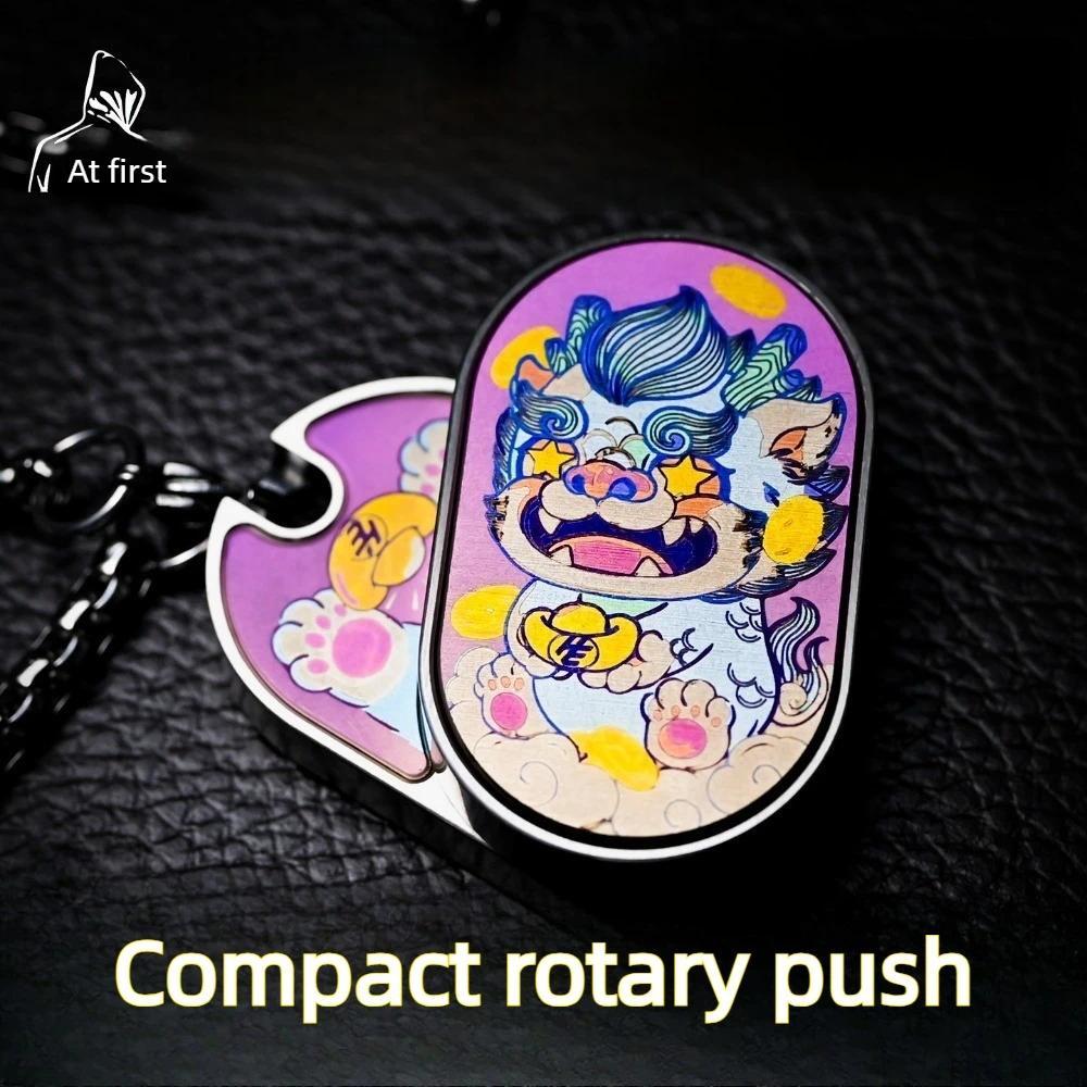 He EDC Pixiu Baby Mini Mechanical Metal Direct Push Fingertip Push Card Decompression Toy