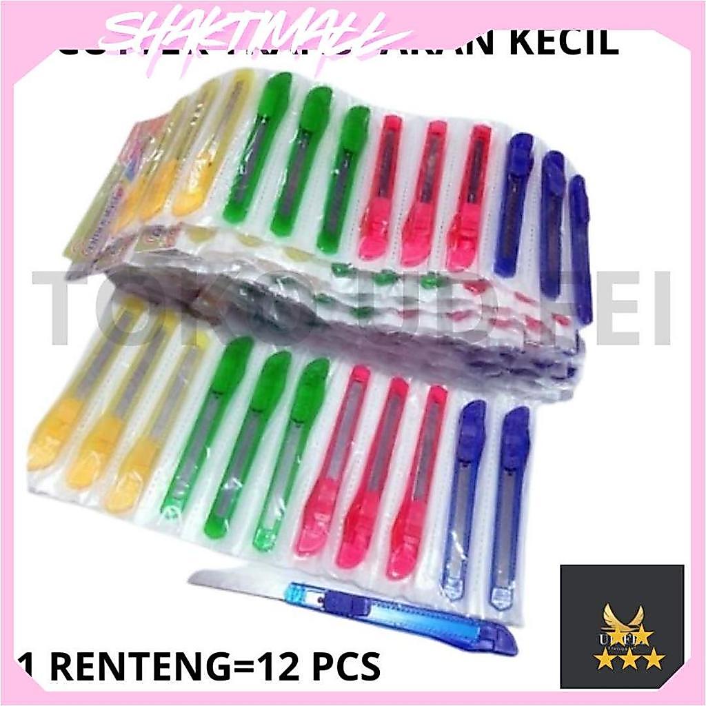 ( 1 RENTENG = 12 PCS) Cutter Kecil/ Cutter Kecil LINKO/ Cutter Renteng Kecil/ Cutter Kecil UDF