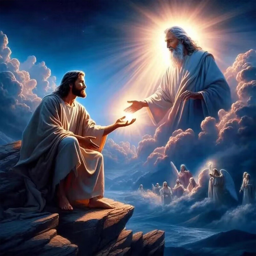 

1 piring Canvas Tapestry Wall of Jesus and Angels Art Trational Religious Scene Perfect for Room Decoration