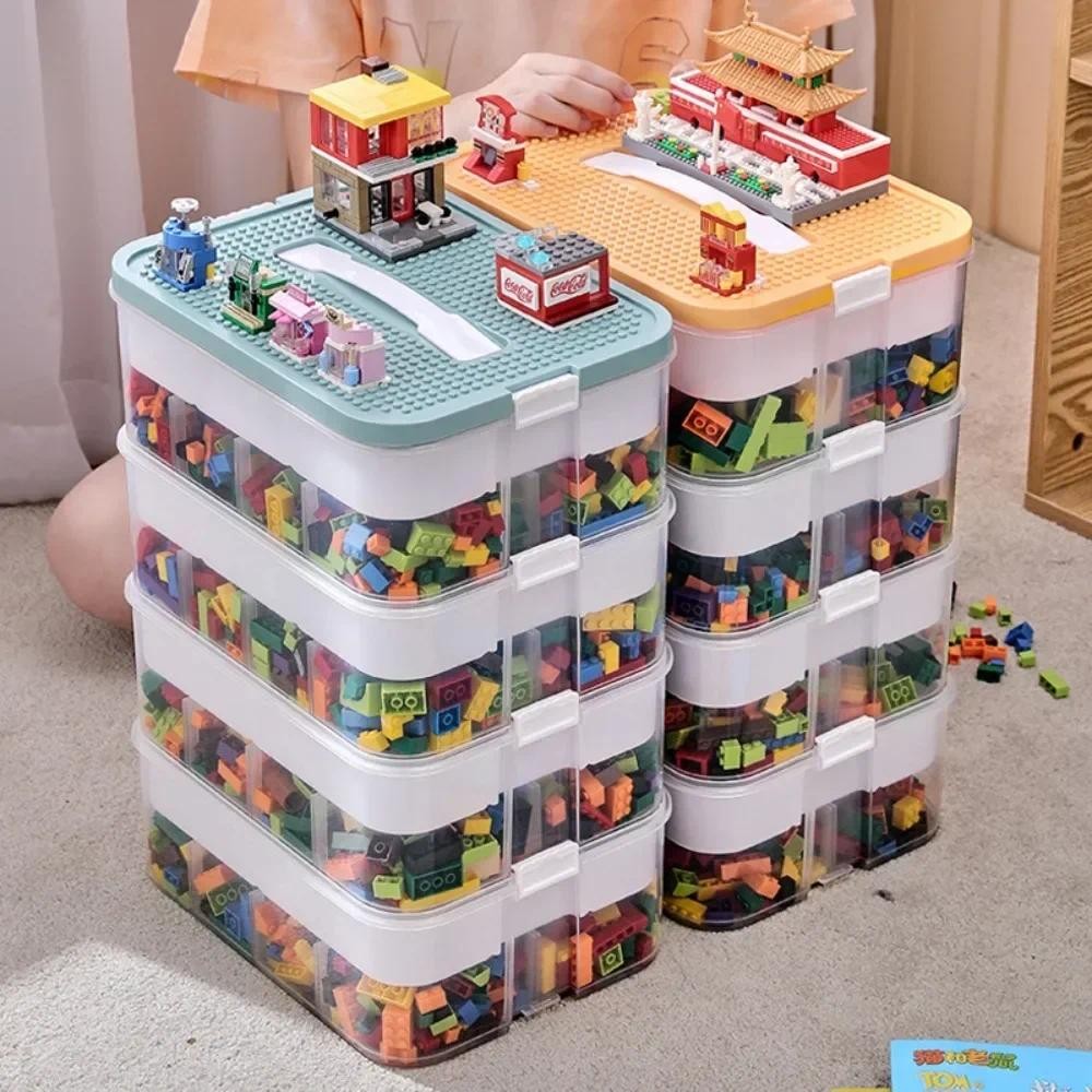 

Stackable Building Block Storage Box Transparent Dustproof Moisture-proof Plastic Storage Boxes Kids Lego DIY Educational Toys
