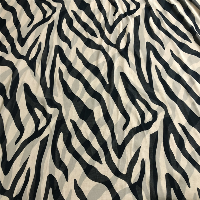 1 meter 100% Mulberry Silk 12 momme georgette Silk Thin Fabric zebra printed 135cm 52.7" wide by the