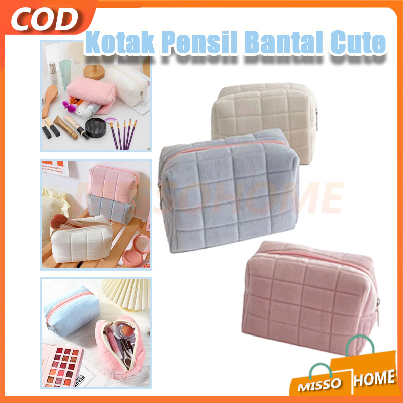 Kotak Pensil Sleting Velvet Aesthetic Pastel/Kotak Pensil Bulu/Tempat Kosmetik
