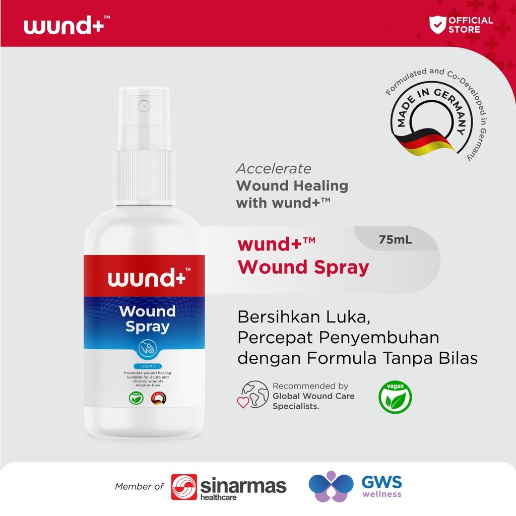 wund+ Wound Spray Antiseptik - Pembersih Luka/Infeksi/Anti Bakteri/Tidak Perih 75ml