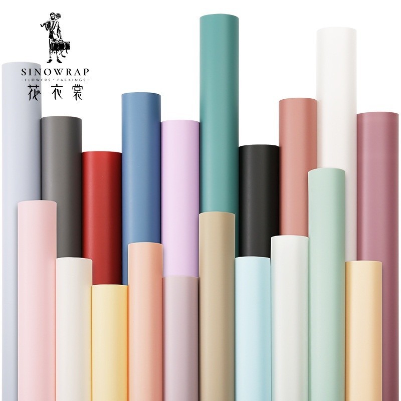 

(20Lembar)SINOWRAP Flower Wrapping Paper / All New Full Color OPP Kertas Bunga Buket Florist Cellophane Polos