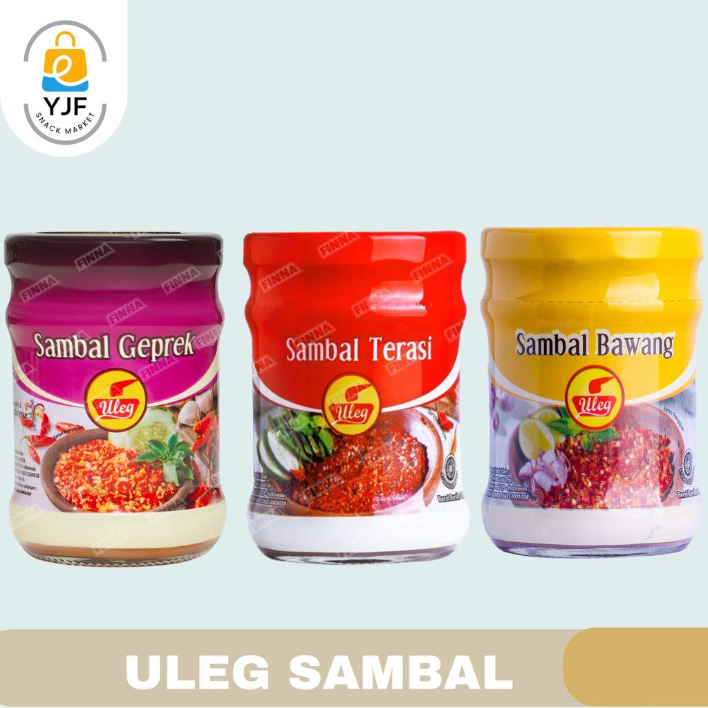 

Uleg Sambal FInna Kemasan Botol / Uleg Sambal Terasi - 190g / Uleg Sambal Bawang - 190g / Uleg Sambal Geprek - 180g