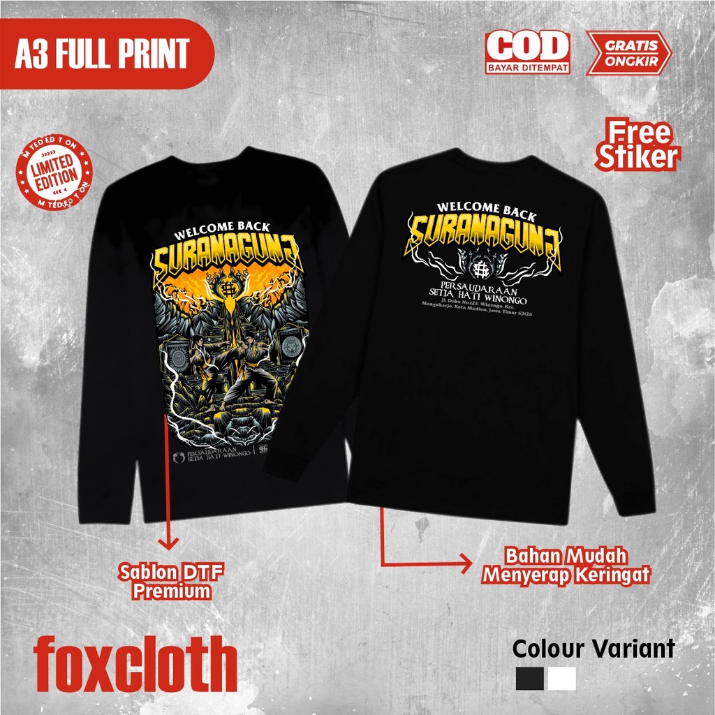 KAOS LENGAN PANJANG PSHW WELCOME BACK SURANAGUNG T-SHIRT LONGSLEEVE PSHW - KAOS LENGAN TANGAN PANJAN