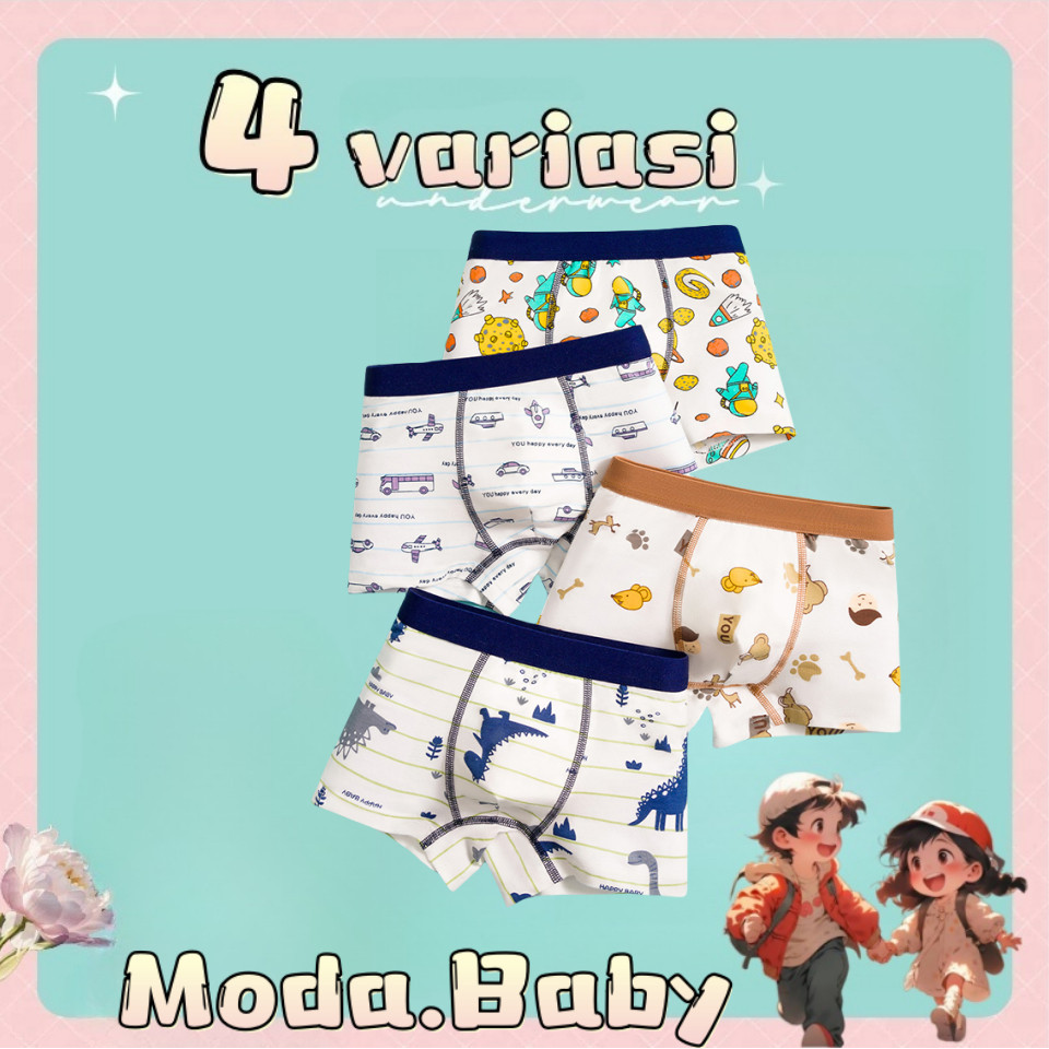 RIMA_SHOP.IDPROMO 6.6 PUNCAK (2-10 Tahun)Katun murni Celana Dalam Boxer Anak laki-laki Versi Fashion