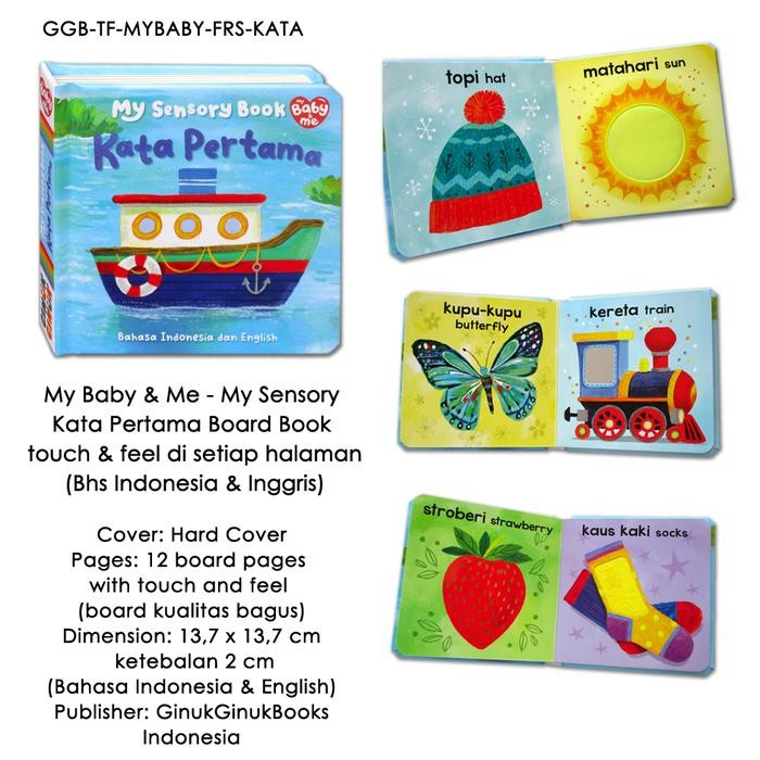 

My Baby & Me - My Sensory Kata Pertama Board Book - touch & feel di setiap halaman (Bhs Indonesia & Inggris) - Hewan (new gajah)