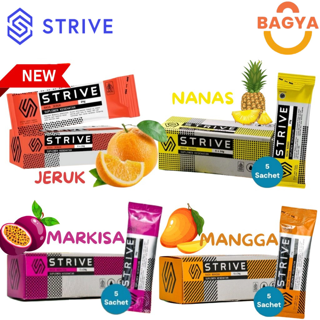 

Strive Energy Gel 1 Box isi 5 Sachet Penambah Energi Tenaga Lari Fitness Gym Halal Bpom