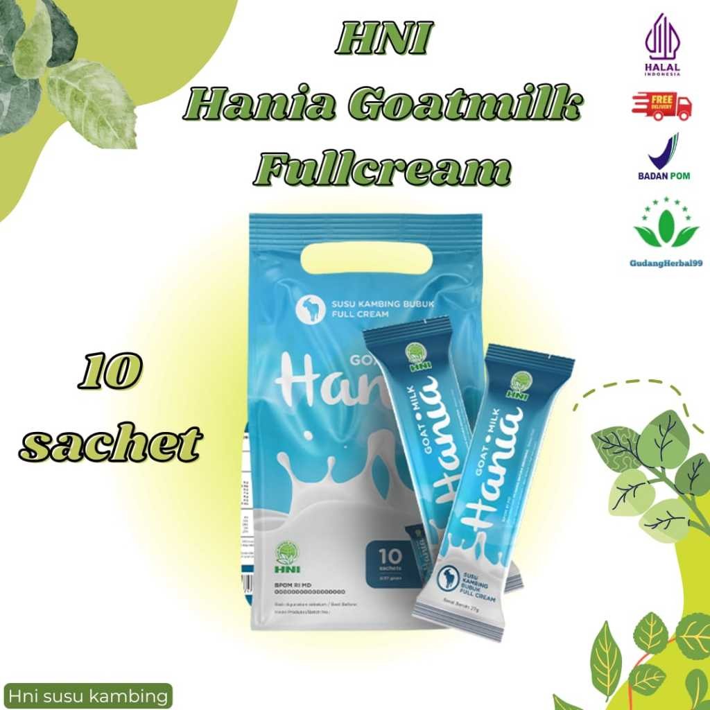 

Hania Goat Milk Full Cream HNI - Susu Kambing Bubuk FULL CREAM Isi 10 Sachet