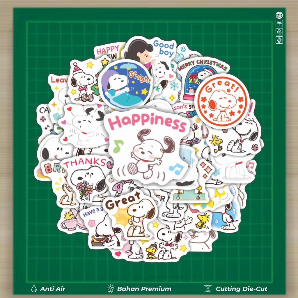 

HOT 50 PCS STIKER Stiker Kartun Snoopy V26 Stiker Fashion Cars Decal Dingin Kartu Album Custom Vinyl Anti Air- Sticker Aesthetic Buku Journal Koper Casing HP Tablet Laptop Helm Motor Botol Minum