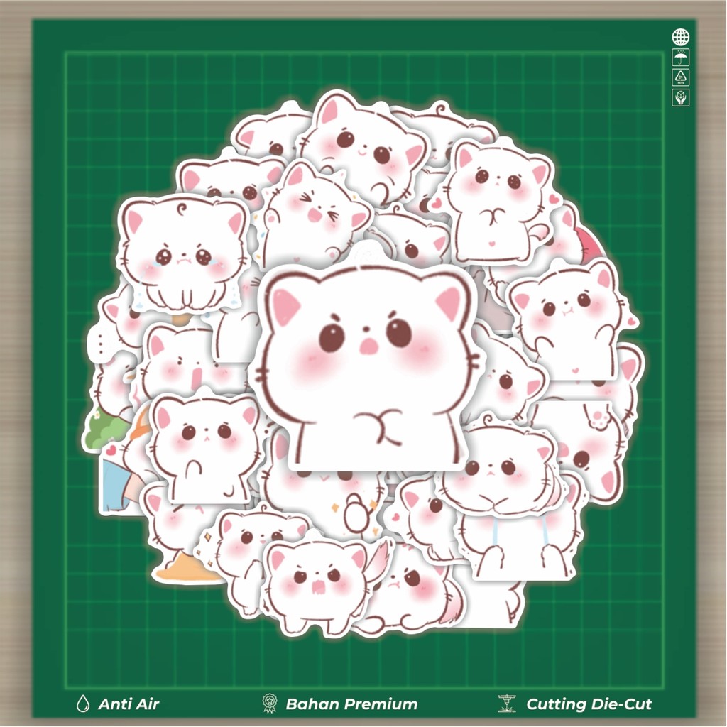 

HOT 50 PCS STIKER Stiker Animal Cat Mameow Cute [Kucing] Stiker Fashion Cars Decal Dingin Kartu Album Custom Vinyl Anti Air- Sticker Aesthetic Buku Journal Koper Casing HP Tablet Laptop Helm Motor Botol Minum